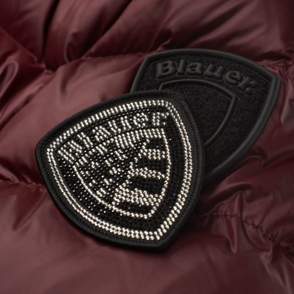 ALPENCHIC™ | BLAUER DAMEN LANGE BURGUNDERRÖTE PELZJACKE