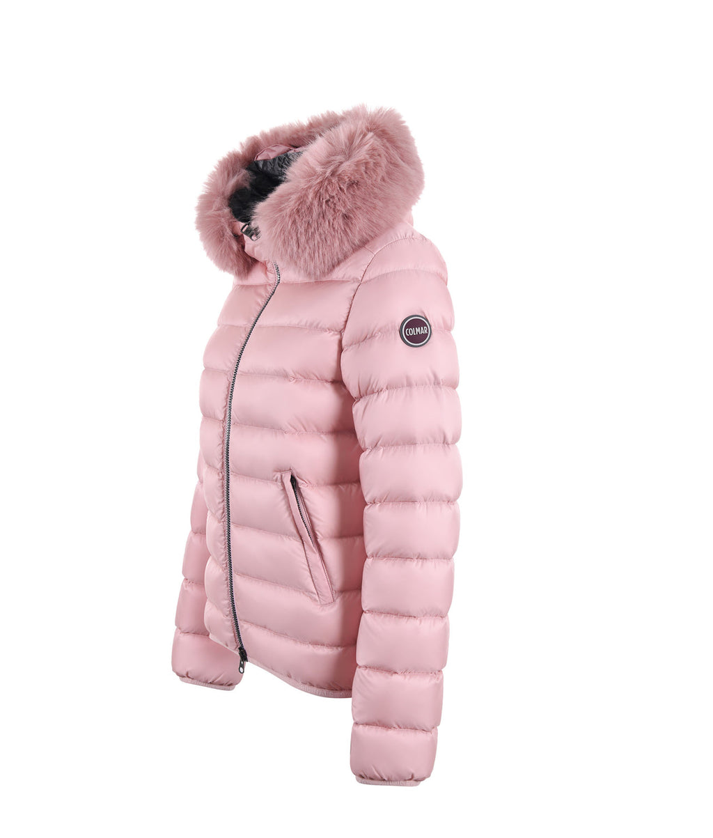 ALPENCHIC™ | COLMAR Damen-Kurzjacke, hellrosa mit Pelzbesatz