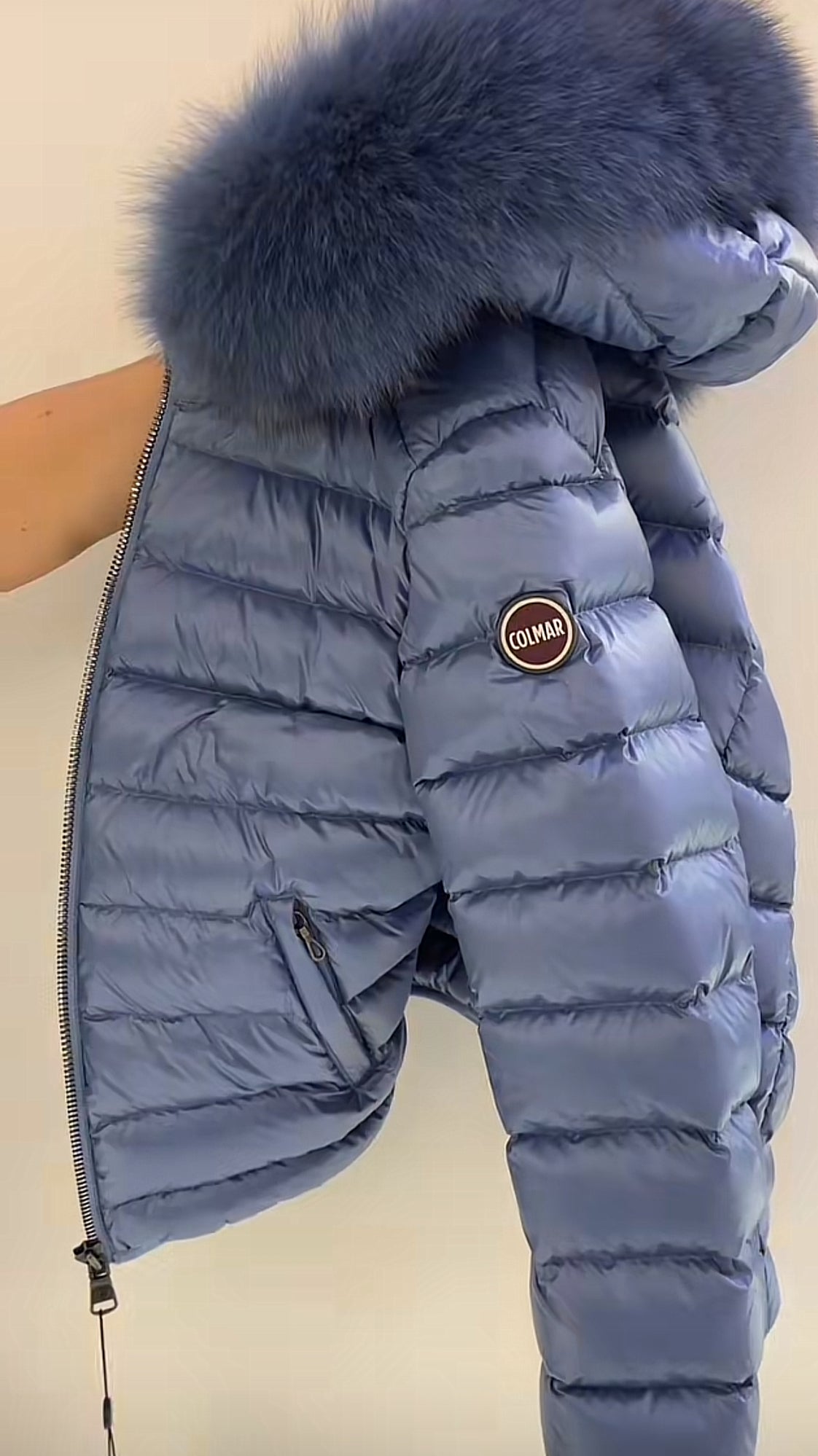 ALPENCHIC™ | COLMAR Damen-Kurzjacke, hellblau, mit Pelzbesatz