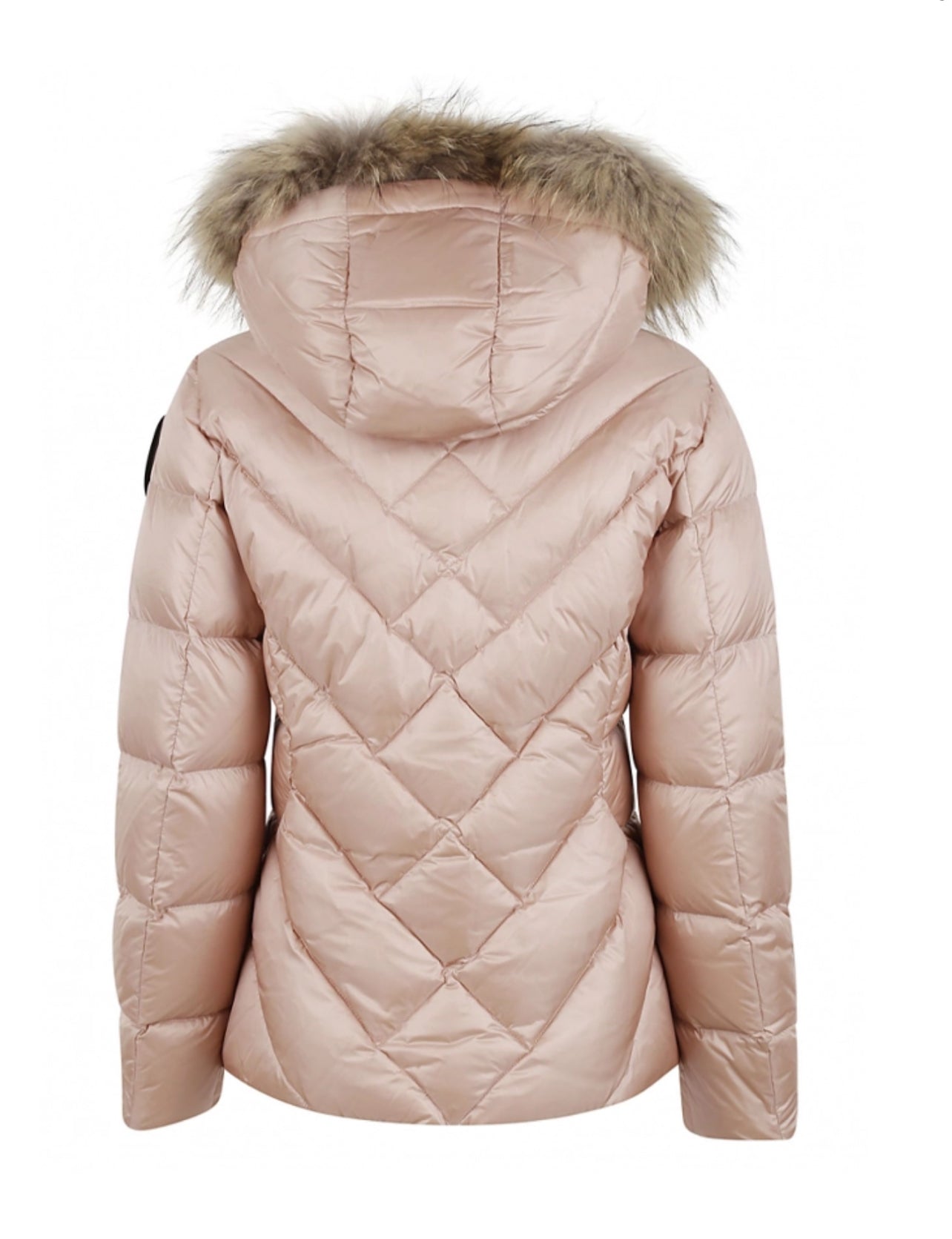 ALPENCHIC™ | BLAUER Damen-Kurzpelzjacke in Puder