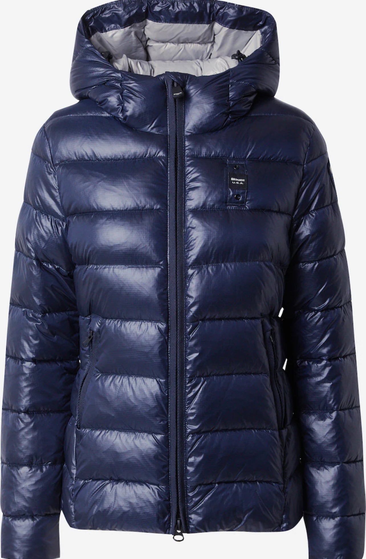 ALPENCHIC™ | BLAUER DAMEN-KURZJACKE, BLAU/KAPUZE