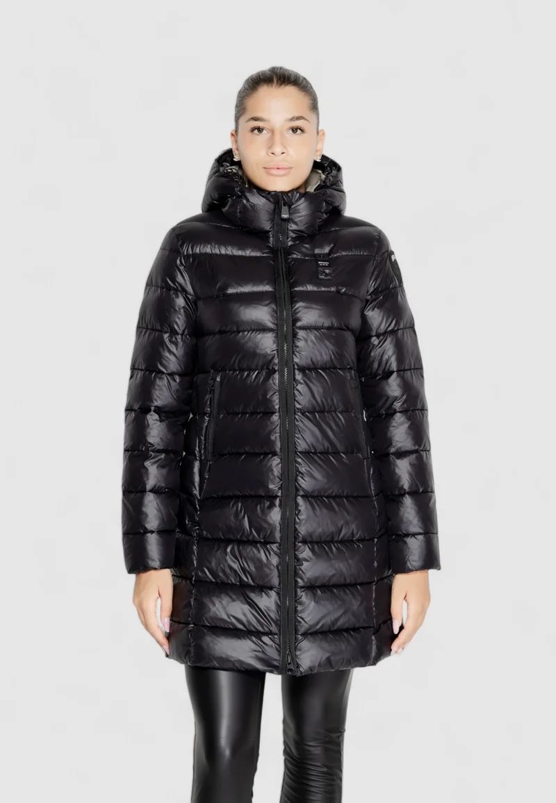 ALPENCHIC™ | BLAUER DAMEN LANGE GLÄNZENDE SCHWARZE JACKE