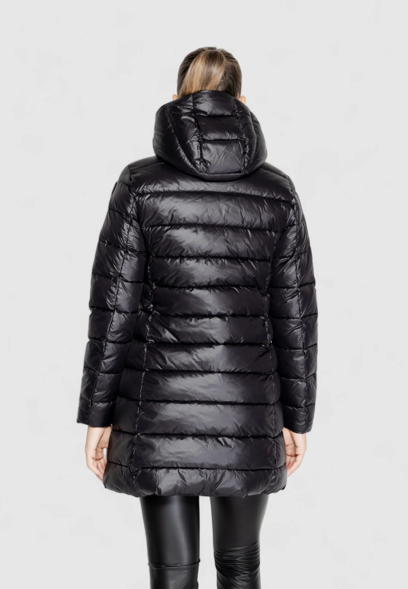 ALPENCHIC™ | BLAUER DAMEN LANGE GLÄNZENDE SCHWARZE JACKE