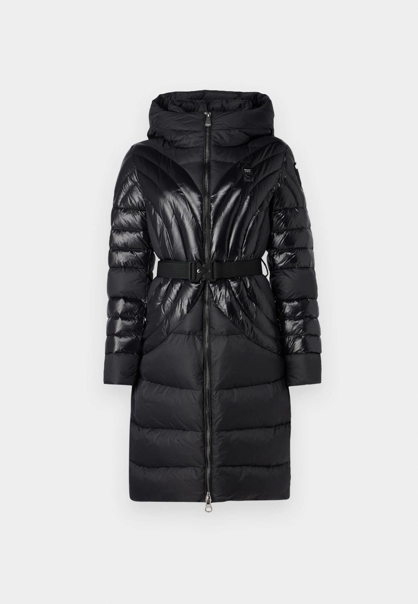 ALPENCHIC™ | BLAUER DAMEN-LANGE JACKE MIT SCHWARZEM GÜRTEL